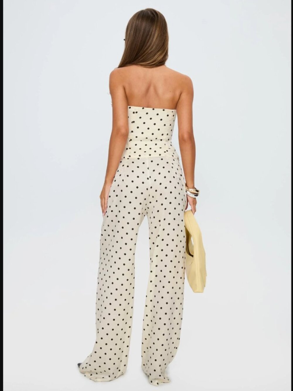 Princess Polly Powdered Sugar Polka Dot Strapless Top Wide Leg Pants Set $78.00 - Picture 6 of 16